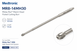 Medtronic MR8-14MH30 – Midas Rex Match Head Fluted Burr (14cm × 3mm)